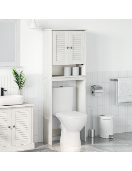 Mobile Bagno Bianco 60 x 27 x 161 cm Legno di pino massello