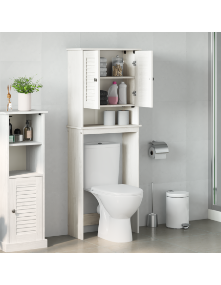 Mobile Bagno Bianco 60 x 27 x 161 cm Legno di pino massello