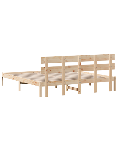 Struttura del letto Marrone 200 x 200 cm Legno massello di pino