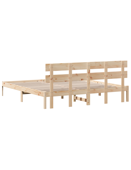 Struttura del letto Marrone 200 x 200 cm Legno massello di pino