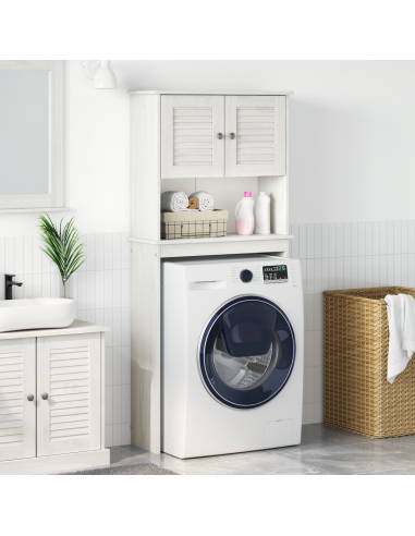 Armadio per Lavatrice con porta VIGO Bianco e Bianco Antico