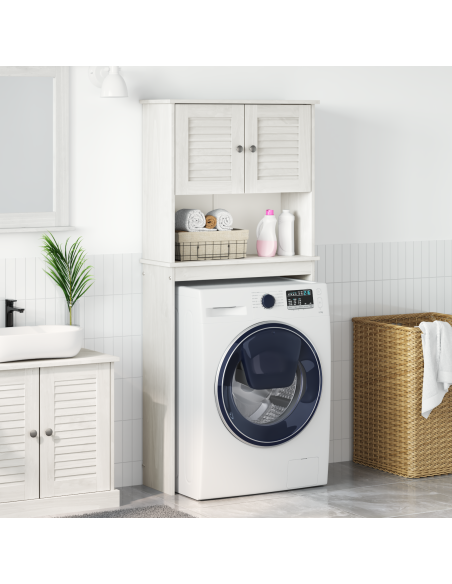 Armadio per Lavatrice con lo scaffale Bianco 72.5 x 27 x 161 cm