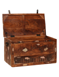 Scatola di Stoccaggio con porta Marrone Legno di mango massello 2