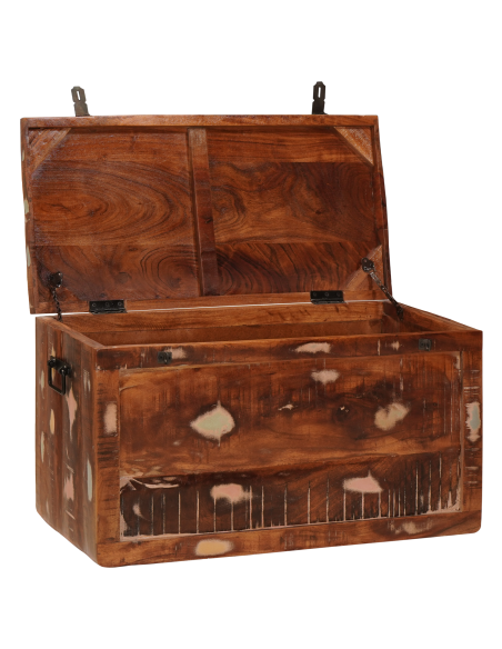 Scatola di Stoccaggio con porta Marrone Legno di mango massello