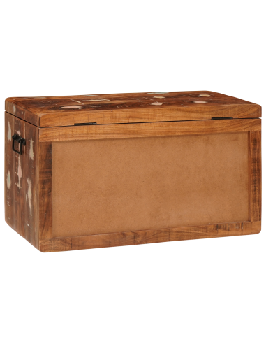 Scatola di Stoccaggio con porta Marrone Legno di mango massello