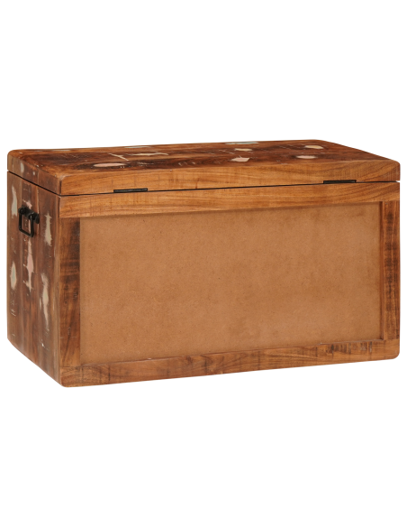 Scatola di Stoccaggio con porta Marrone Legno di mango massello