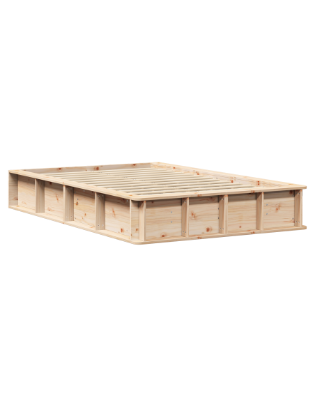 Struttura per Letto con Spazio di Archiviazione Sollevabile 140x200 cm Legno Massello di Pino
