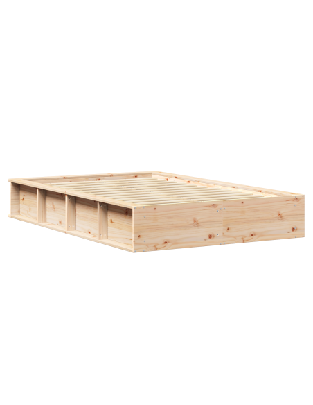 Struttura per Letto con Spazio di Archiviazione Sollevabile 140x200 cm Legno Massello di Pino