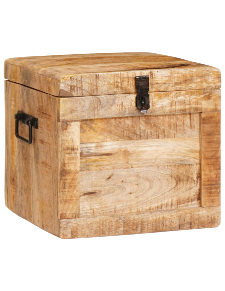 Scatola di Stoccaggio con porta Marrone Legno di mango massello