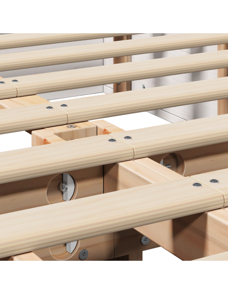 Struttura del Letto con Spazio di Archiviazione Sollevabile Bianco 140x200 cm Legno Massello Pino