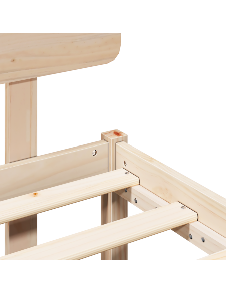 Struttura Letto con Testata 75x190 cm Legno Massello di Pino