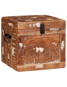Scatola di Stoccaggio con porta Marrone Legno di mango massello 2