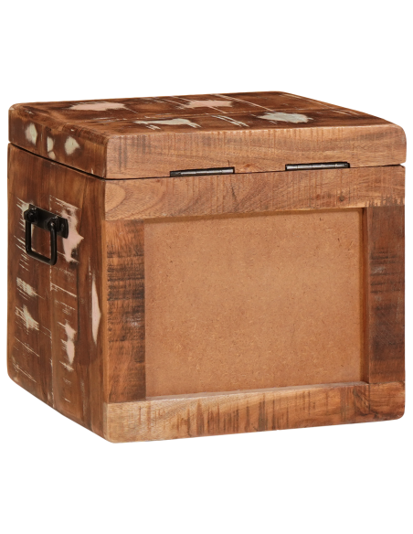 Scatola di Stoccaggio con porta Marrone Legno di mango massello