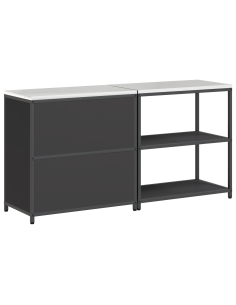 Set di Stoccaggio per Cucina con lo scaffale 2 pcs Nero 2