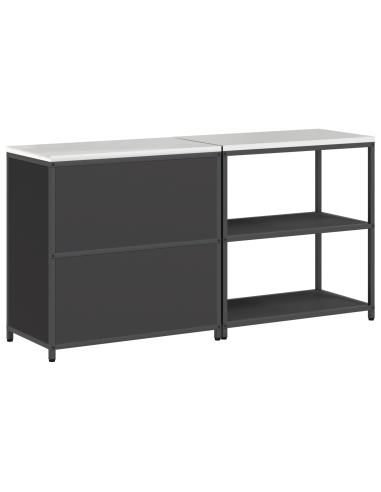 Set di Stoccaggio per Cucina con lo scaffale 2 pcs Nero