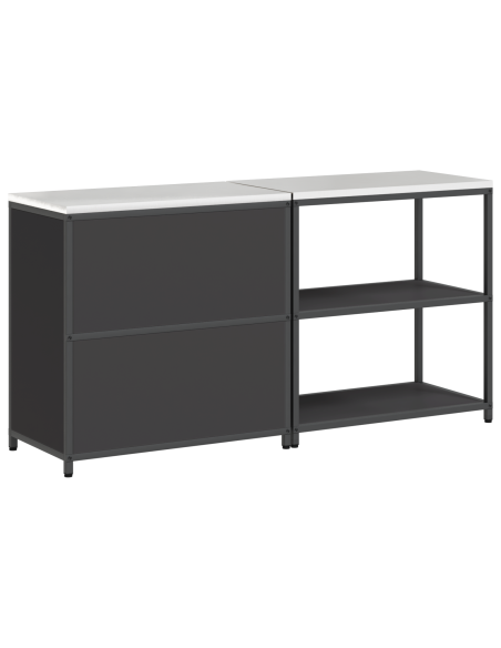 Set di Stoccaggio per Cucina 2 pcs Nero 150 x 50 x 92 cm