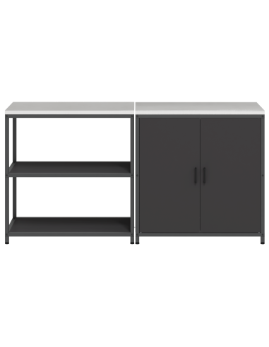 Set di Stoccaggio per Cucina con lo scaffale 2 pcs Nero