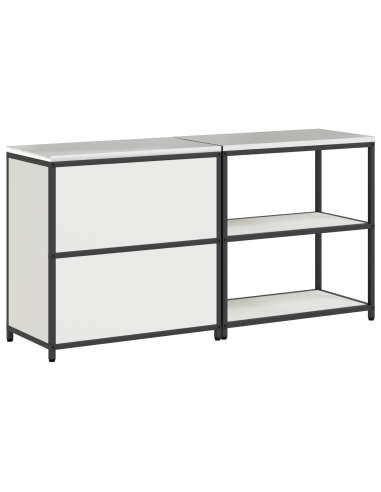 Set di Stoccaggio per Cucina con lo scaffale 2 pcs Bianco