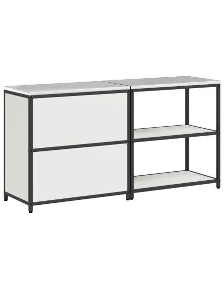 Set di Stoccaggio per Cucina 2 pcs Bianco 150 x 50 x 92 cm