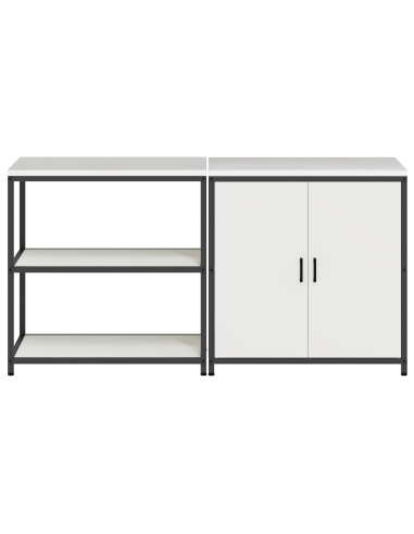 Set di Stoccaggio per Cucina con lo scaffale 2 pcs Bianco