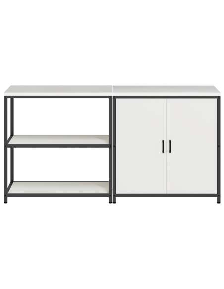 Set di Stoccaggio per Cucina 2 pcs Bianco 150 x 50 x 92 cm