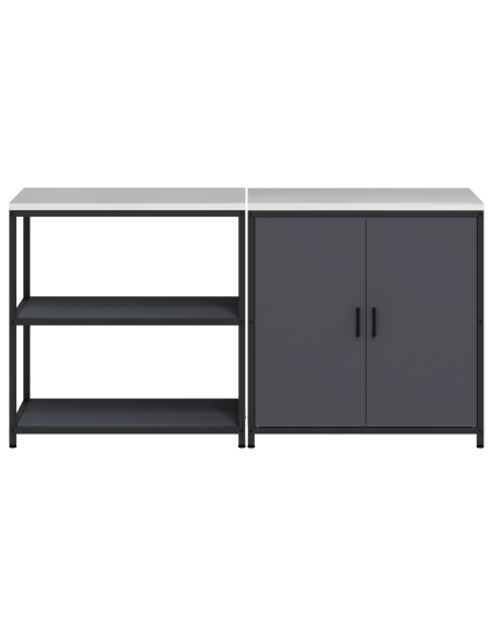 Set di Stoccaggio per Cucina 2 pcs Antracite 150 x 50 x 92 cm