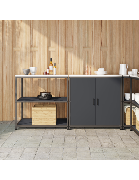 Set di Stoccaggio per Cucina 2 pcs Antracite 150 x 50 x 92 cm