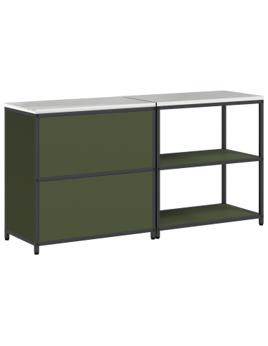 Set di Stoccaggio per Cucina con lo scaffale 2 pcs Verde oliva