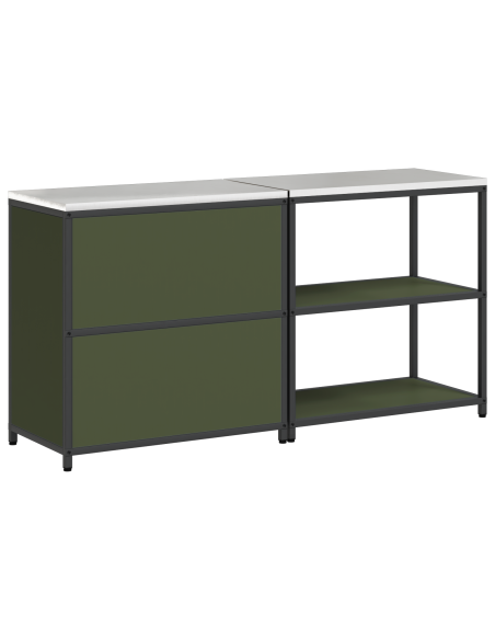 Set di Stoccaggio per Cucina 2 pcs Verde oliva 150 x 50 x 92 cm