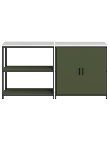 Set di Stoccaggio per Cucina con lo scaffale 2 pcs Verde oliva