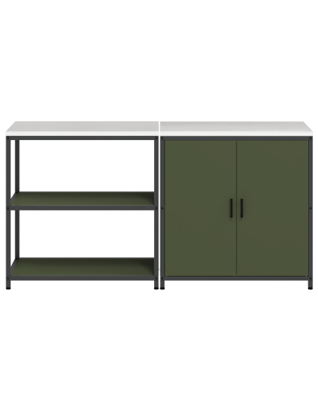 Set di Stoccaggio per Cucina 2 pcs Verde oliva 150 x 50 x 92 cm