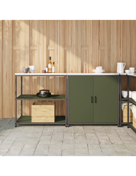 Set di Stoccaggio per Cucina 2 pcs Verde oliva 150 x 50 x 92 cm