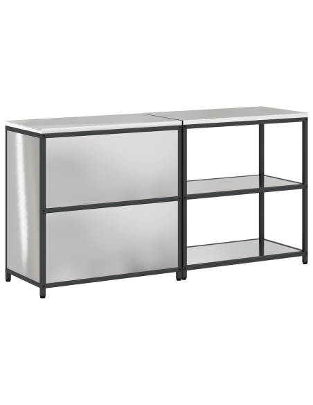 Set di Stoccaggio per Cucina 2 pcs Argento 150 x 50 x 92 cm