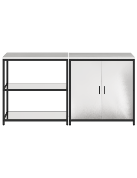 Set di Stoccaggio per Cucina 2 pcs Argento 150 x 50 x 92 cm