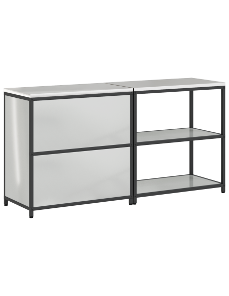 Set di Stoccaggio per Cucina 2 pcs Argento 150 x 50 x 92 cm
