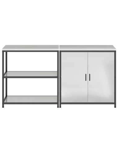 Set di Stoccaggio per Cucina 2 pcs Argento Acciaio zincato