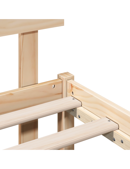 Struttura Letto con Testiera 90x190 cm Legno Massello di Pino
