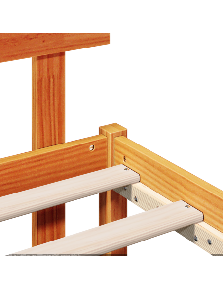 Struttura Letto con Testiera Marrone Cerato 90x190 cm Legno Massello di Pino