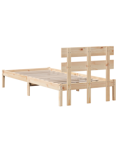 Struttura del letto Marrone 75 x 190 cm Legno massello di pino