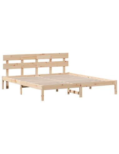 Struttura del letto Marrone 200 x 200 cm Legno massello di pino