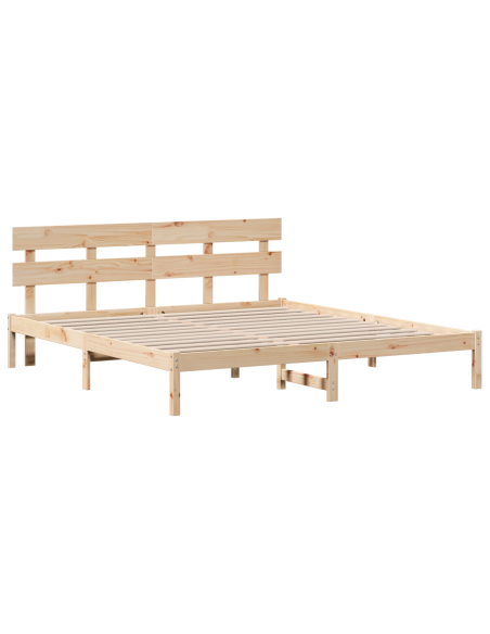 Struttura del letto Marrone 200 x 200 cm Legno massello di pino