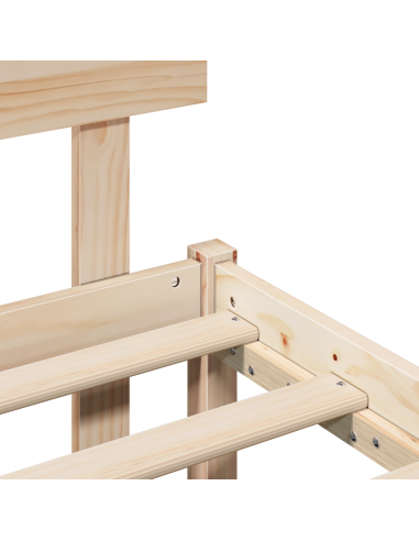 Struttura del letto Marrone 120 x 190 cm Legno massello di pino