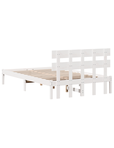 Struttura del letto Bianco 120 x 190 cm Legno massello di pino