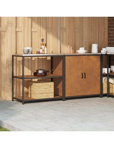 Set di Stoccaggio per Cucina 2 pcs Ruggine 150 x 50 x 92 cm
