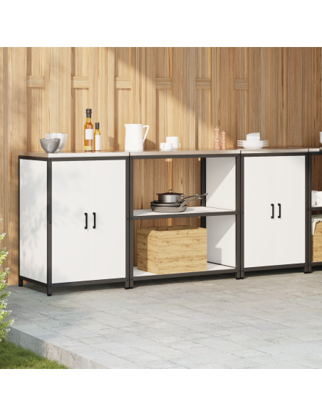 Set di Stoccaggio per Cucina con lo scaffale 3 pcs Bianco