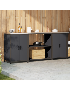 Set di Stoccaggio per Cucina con lo scaffale 3 pcs Antracite