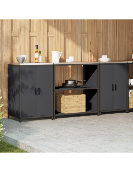 Set di Stoccaggio per Cucina 3 pcs Antracite 210 x 50 x 92 cm