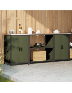 Set di Stoccaggio per Cucina con lo scaffale 3 pcs Verde oliva