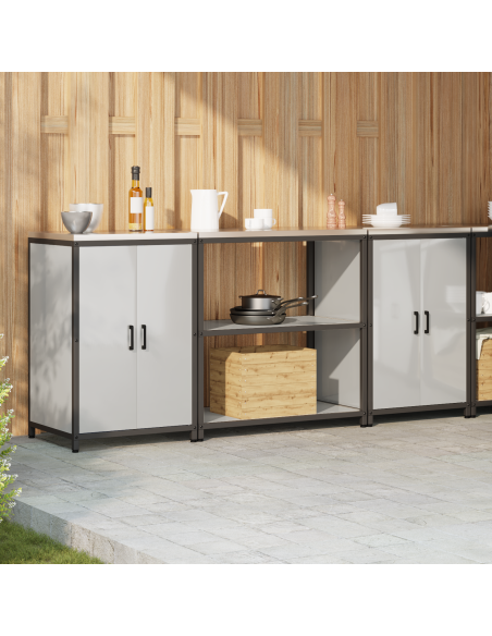 Set di Stoccaggio per Cucina 3 pcs Argento 210 x 50 x 92 cm