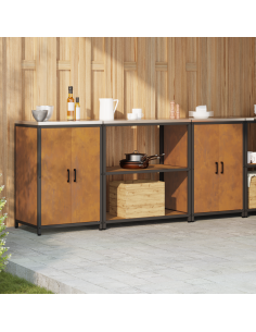 Set di Stoccaggio per Cucina con lo scaffale 3 pcs Ruggine